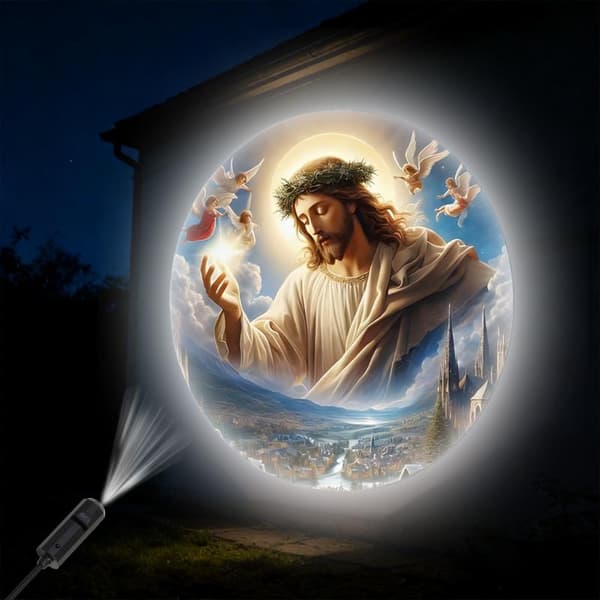USB Religiös Projektorlampa 6 Mönster Kyrka Julkrubba Maria H 1set