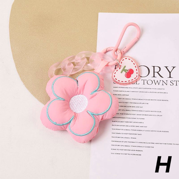 Sakura Fabric Flower Keychain Korut Lanyard Car Bag avaimenperä H