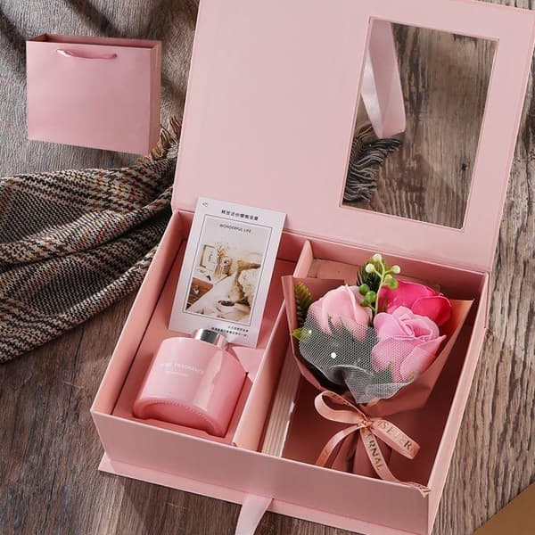 Premium Aromaterapi Diffuser Konstgjord Blomsterpresentuppsättning Lång L A2