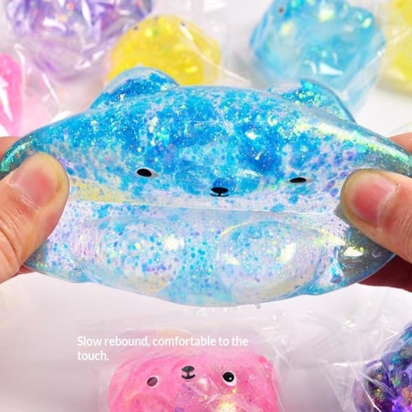 Maltose Candy Glitter Bear Ball Sakte Stigning Sakte Retur Fluffy Multicolor