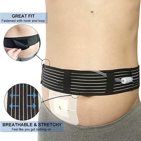 Peritoneal dialysebelte, pustende netting, rørpleie, justerbar P Beige L