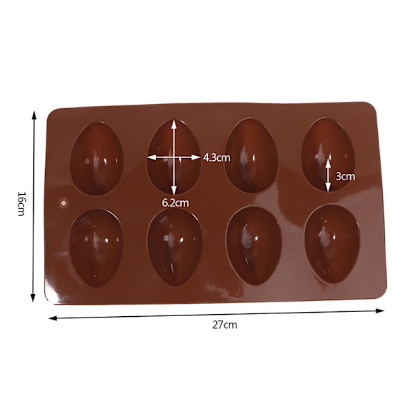 DIY 8 äggformade påskägg i silikonform för bakning av bakverk och choklad Coffee