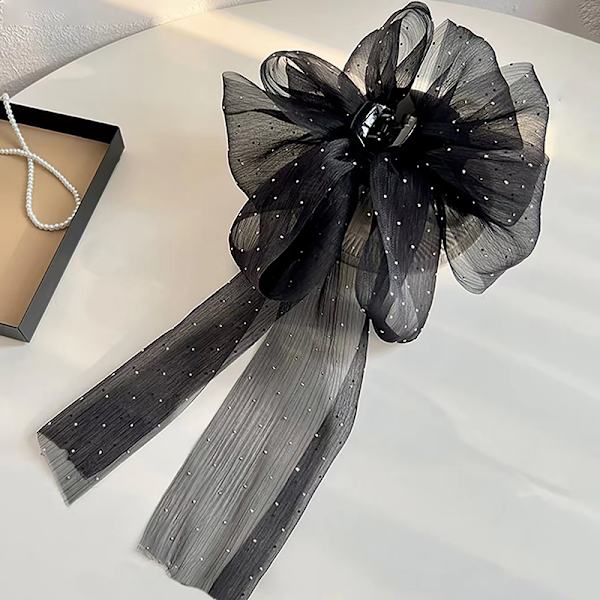 Rhinestone Drifting Clouds Grab Clip Super Fairy Temperament He Black