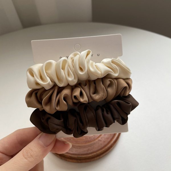 3 Stk/sæt Silke Scrunchies Elegant Tyndtarm Hårreb Fren A1