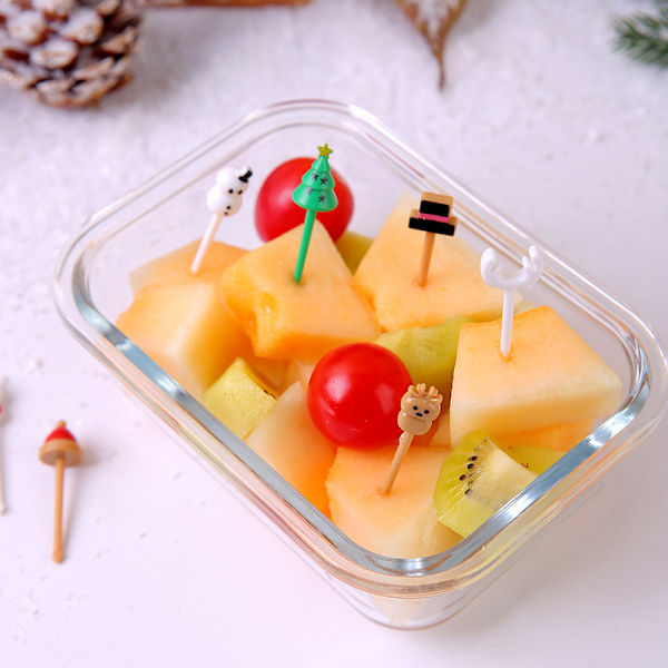 Julfruktgaffelset  Plocka Skivade Fruktgafflar Plast Tandpetare A5