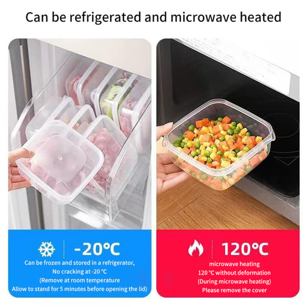 Förseglad plastbehållare för förvaring i kylskåp Clear