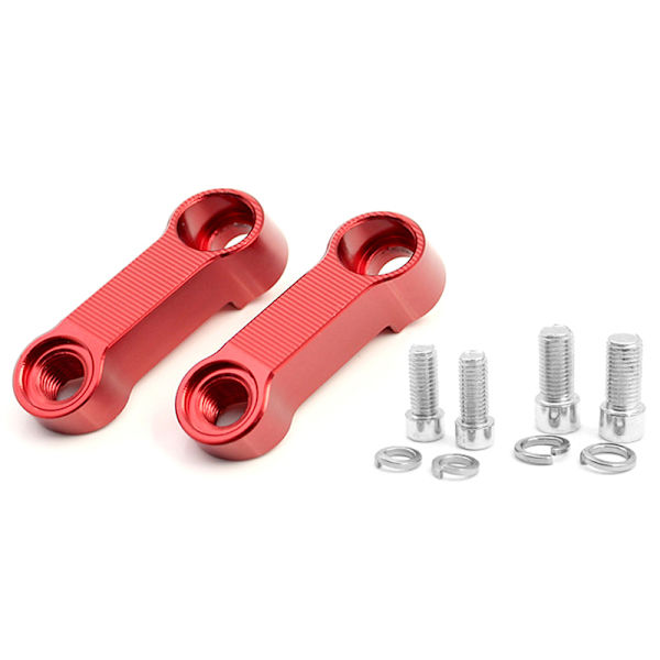 2 STK Motorcykel bakspejle Extension Riser Extend Adapter Red