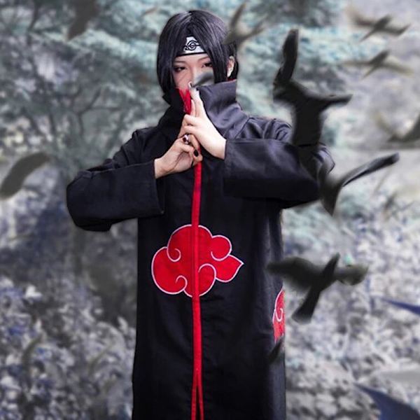 Animer Cosplay Kostym Akatsuki itachi Cloak Överlägsen kvalitet A XXL (A)