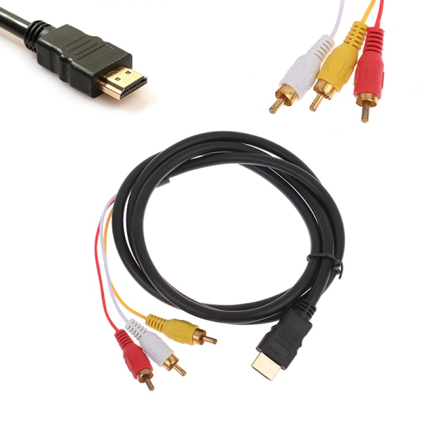 5 fod HDMI til 3RCA/AV Converter Video o Converter Component Adapt