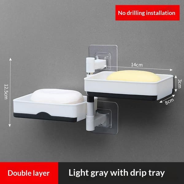 Roterende holder baderomshylle Vegghengt baderomssåpeboks Ho 3 layer storage box