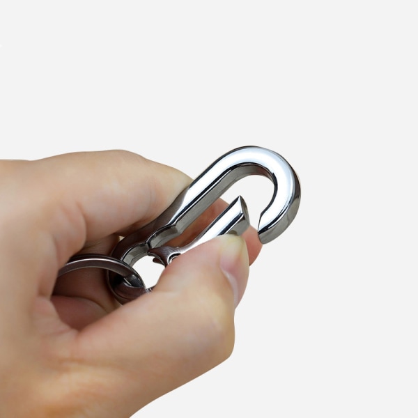 Rustfri 8-formet nøkkelring Anti-tap hesteskoformet bilring Silver