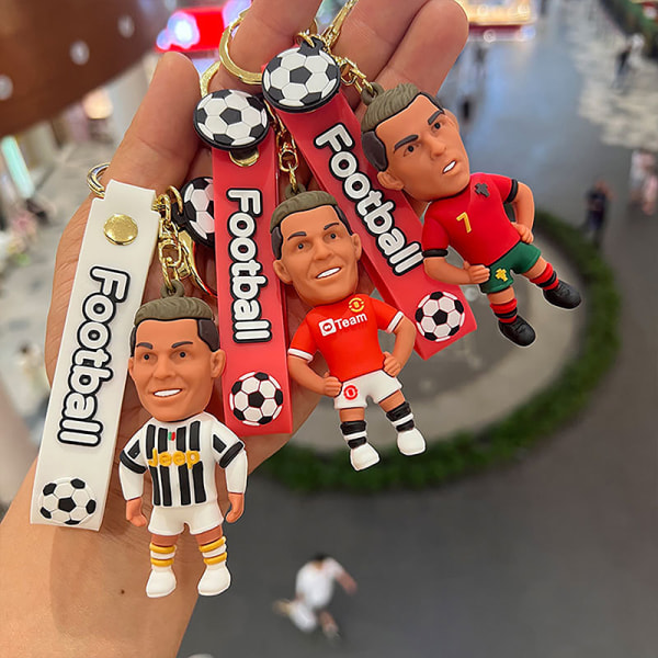 Fotball Ronaldo Player Figur Fotballstjerne Nøkkelring Bag Anheng B