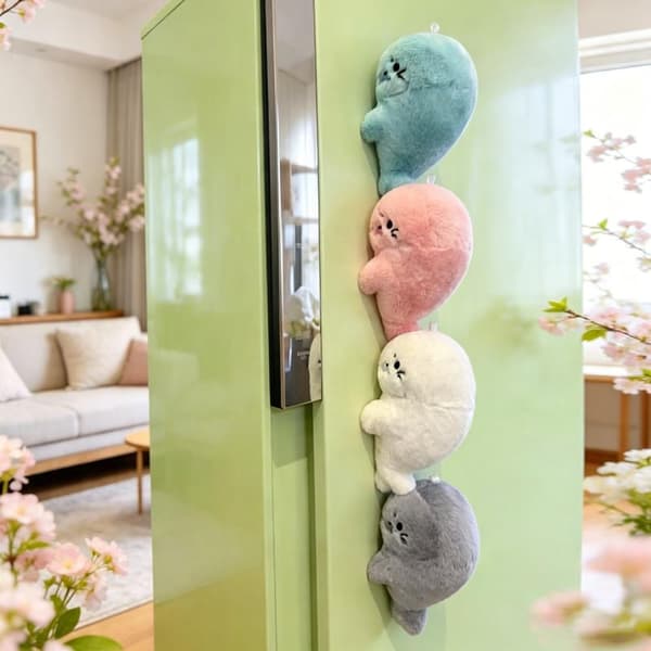 Havdyr Babysæl Plys Fluffy Par Nøglering Magnetisk Att D