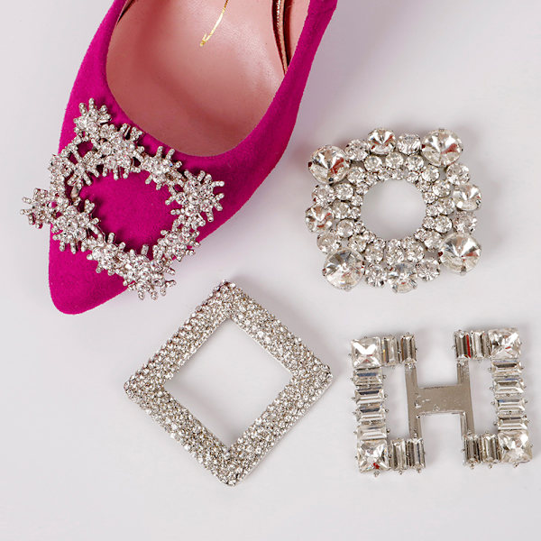 1 stk krystalsko Clip Rhinestone Brudefestsko til bryllup A A4