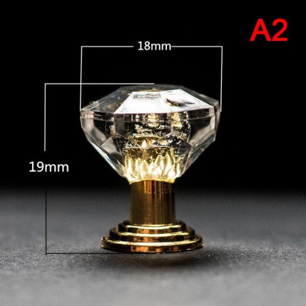 10 st Akrylkristallknoppar Skåplåda Draghandtag Gold