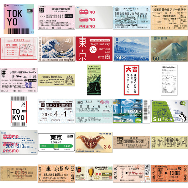 60 kpl postikorttilipputarra paperitavarat matkapäiväkirja