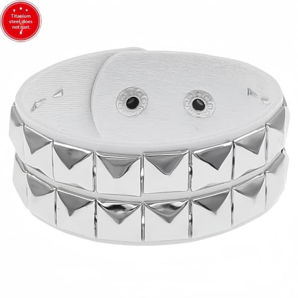 90-tals mode punkstil armband PU-läder tre rader spikar Br A2