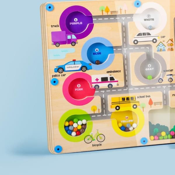 Barn Magnetiska Färgsorteringsspel Djurpark Trafik Labyrintbräda Flyttbar A2