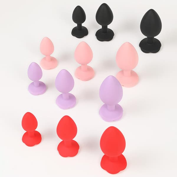 Rose Analplugg 3 Størrelse Silikon Rumpeplugger Stimulator Analsex T Red M