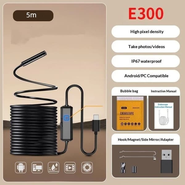 Type-C Industriel Endoskop Micro USB Enkelt Dobbelt Kamera Til En 500cm