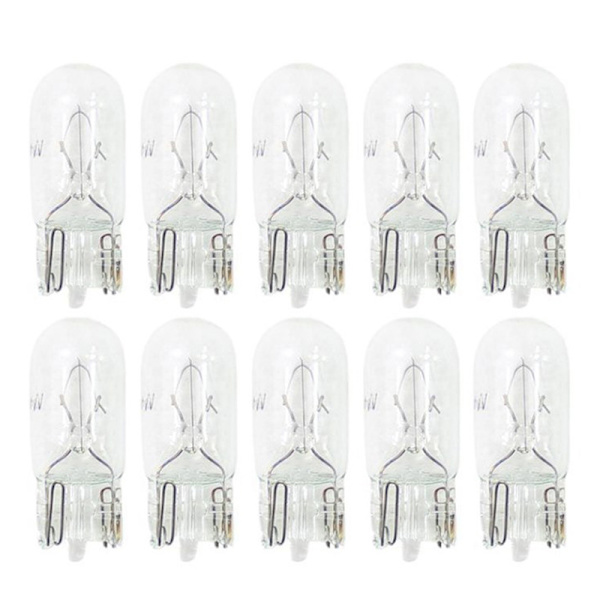 10 stk Bil T10 Halogen W5W 12v Auto Lampe Pærer Instrument Lys