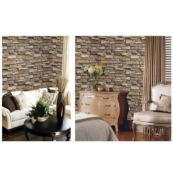 3D Wall Paper Mursten Sten Effekt Selvklæbende Wall Sticker Wal