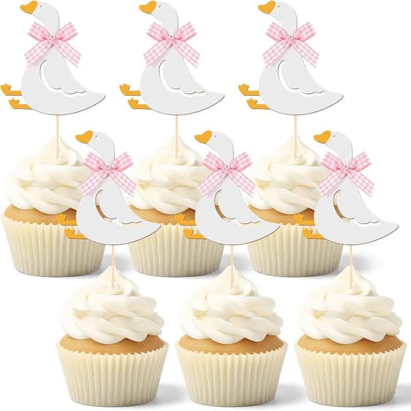 12 stk Silly Goose Kake Bursdagskake Innstikkort Bursdagskake Pink