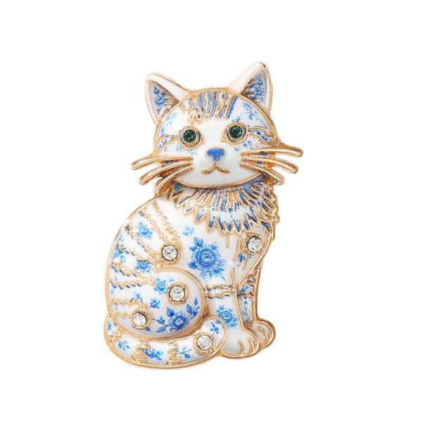 1 stk bedårende kattebrosjer Rhinestone sittende kattunge Anim A2