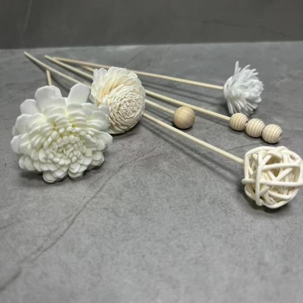 9 STK Kunstig Blomst Rattan Rør Duft Aroma Diffuser Sti