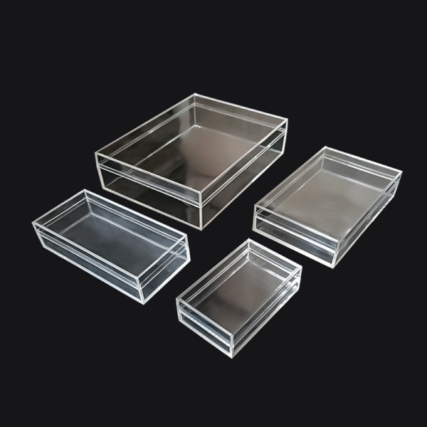 Suorakaiteen muotoinen muovinen läpinäkyvä laatikkolaatuinen kosmeettinen karkki Stora A4