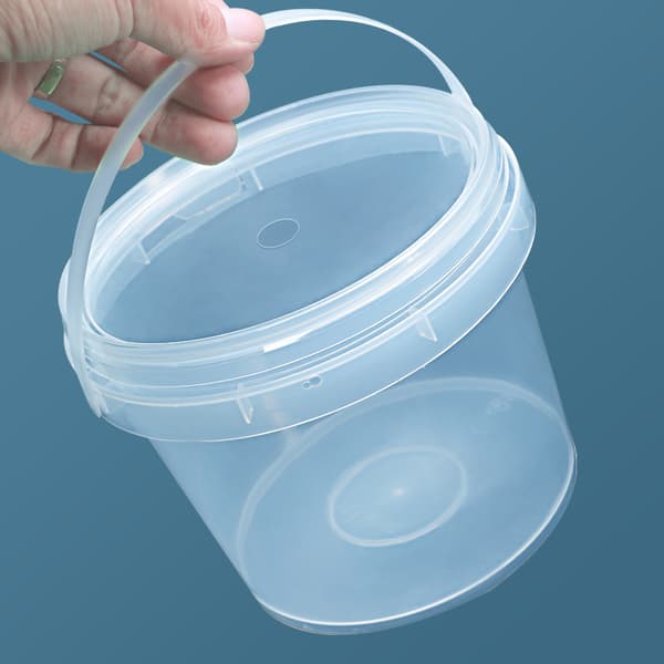 150ML-1500ML plasthinkar + lock - Tom vit med handtag - 300ML