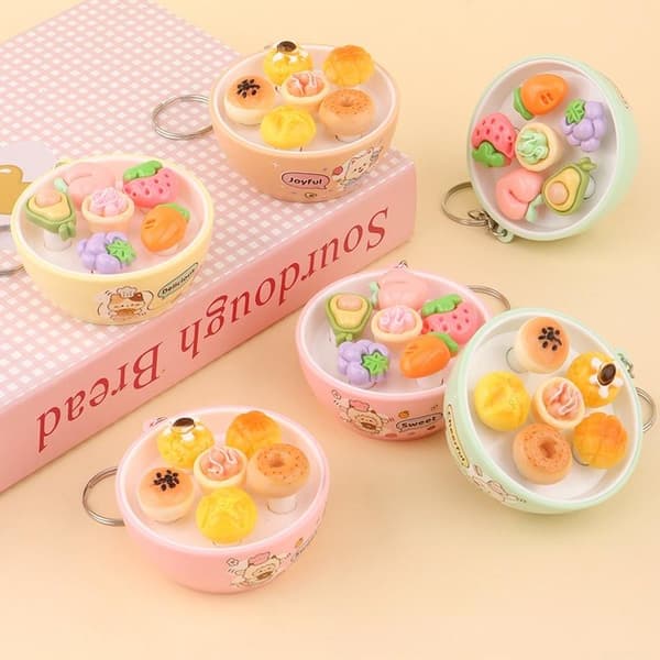 Fidget Nyckelring Simulering Mini Fruktskål Mullvad Spelknapp Leksak A8