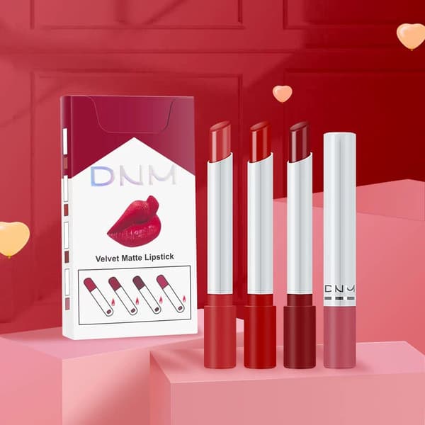 4 stk/sæt Makeup Læbestift og Kosmetik Sexet Læbestift Sæt Læbefarve E