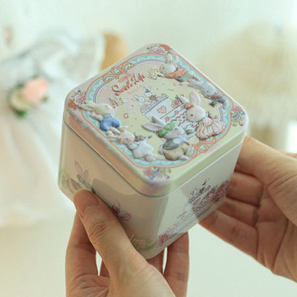 Easter Square Box Candy Box Easter Bunny Printing Tin Blikk D