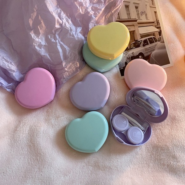 Travel Color Piilolinss Box for Eyes Tool Kit Women Girl He Purple