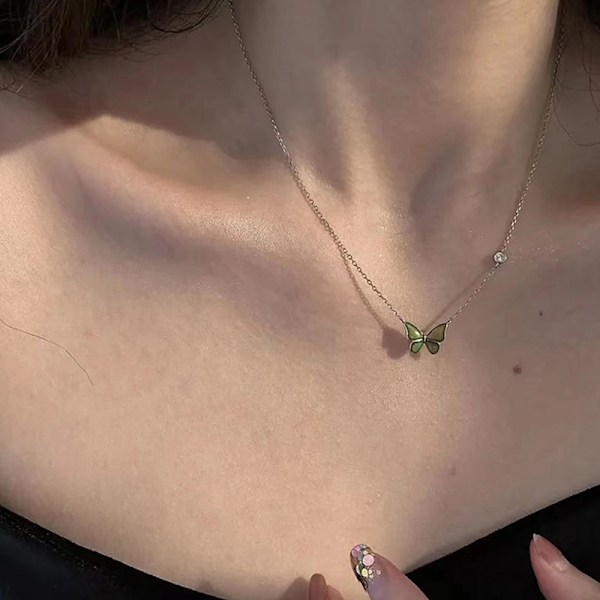 Mood Halsband Butterfly Pendant Halsband Temperaturkontroll C