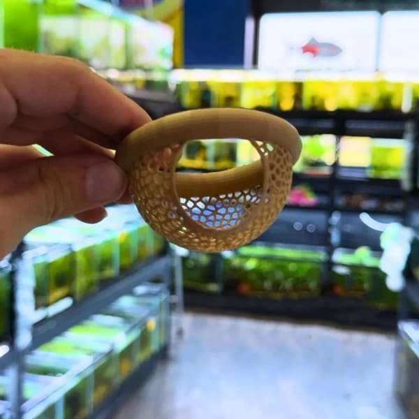 Akvarium Flydende Hule Fisk Rejer Skjulested Hængekøje Foder green S