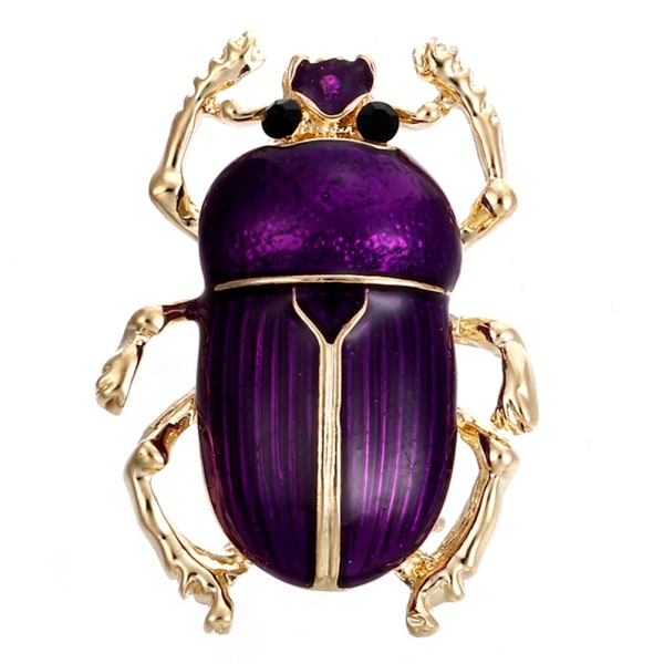 Vintage Lady Brosch Beetle Emalj Djur Insekt Skjorta Brosch Purple
