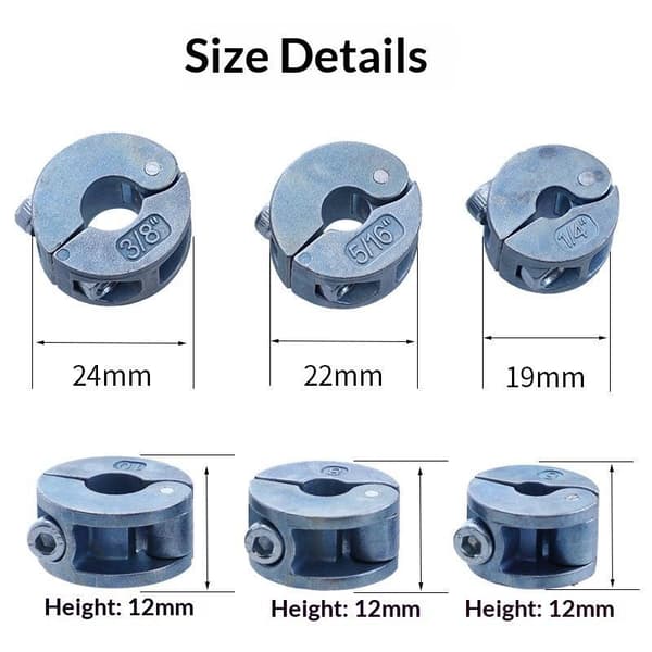 1 sett 6 mm 8 mm 10 mm borekrage i sinklegering