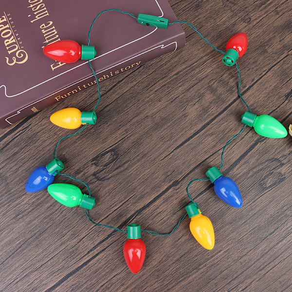 Christmas Novelty LED-lys glødende Christmas Light Bulb Neckl