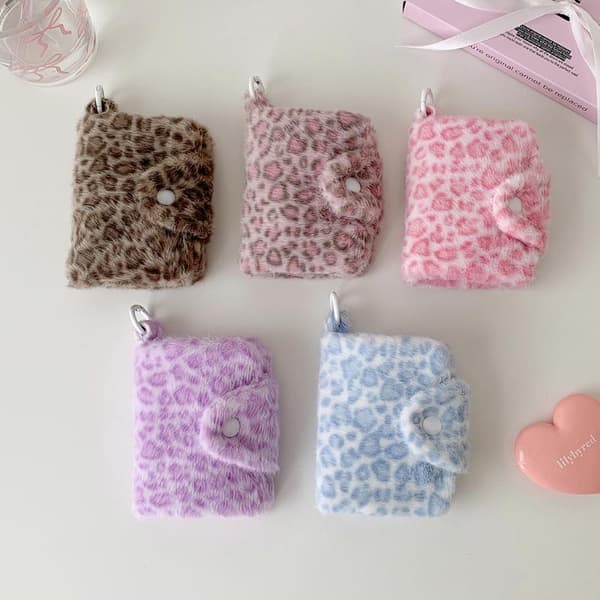 Ny Stilfuld Plys Leopardprint Kortholder A1