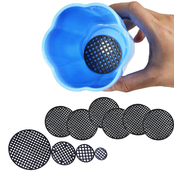 10 stk Blomsterpotte Hull Mesh Pad Bunn Gitter Matte Pustende Leakp 3.5cm