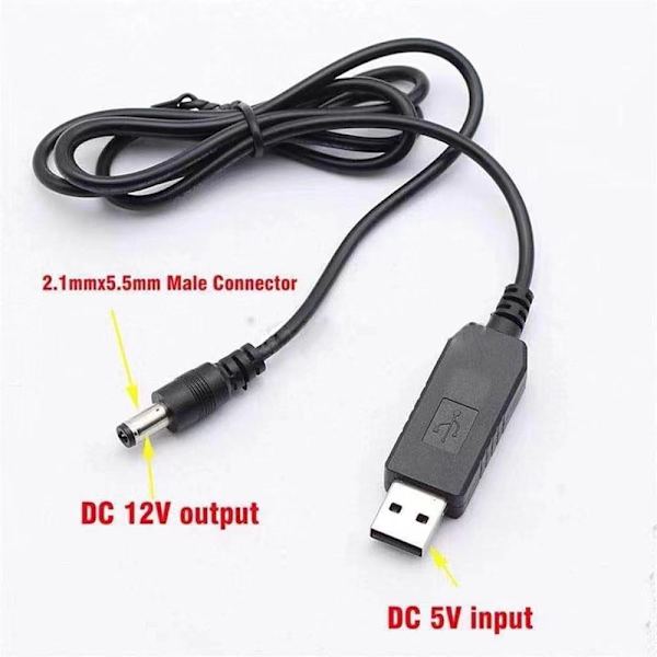 USB til jævnstrømskabel 5V til 12V Boost Converter 8 adaptere USB A6