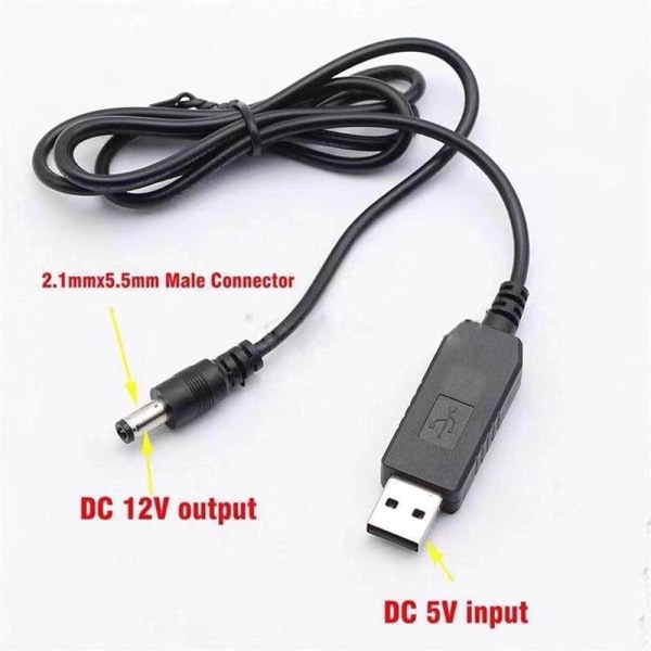 USB til likestrømkabel 5V til 12V Boost Converter 8 adaptere USB A1