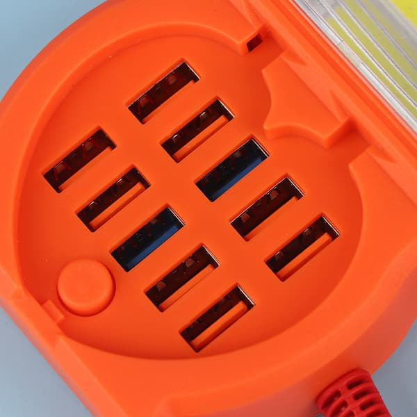 1 stk 12V 24V til 5V 3.4A 10USB-port strømadapter med batteri C A