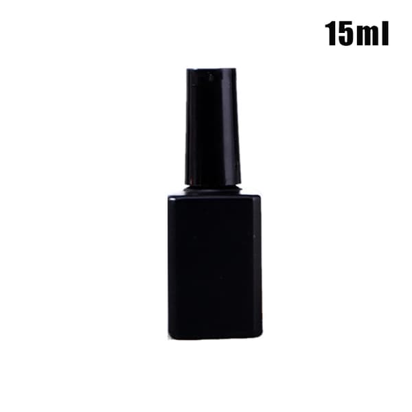 1 st 15 ml tomma DIY nagellacksflaskor fyrkantiga glasflaskor med Black