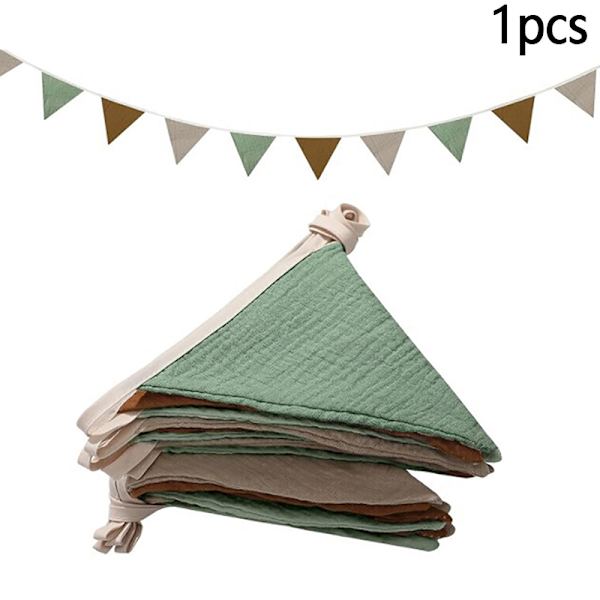 Heng flagg vimpel banner flagg vaskbar bomullsstoff trekant Green 2.6M