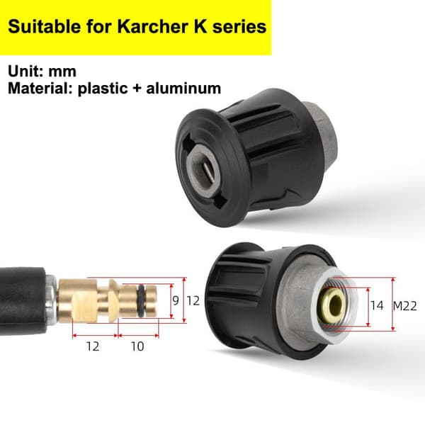 Autopesun suihkupää M22-14mm pikaliitinsovitin Karcherille/ A
