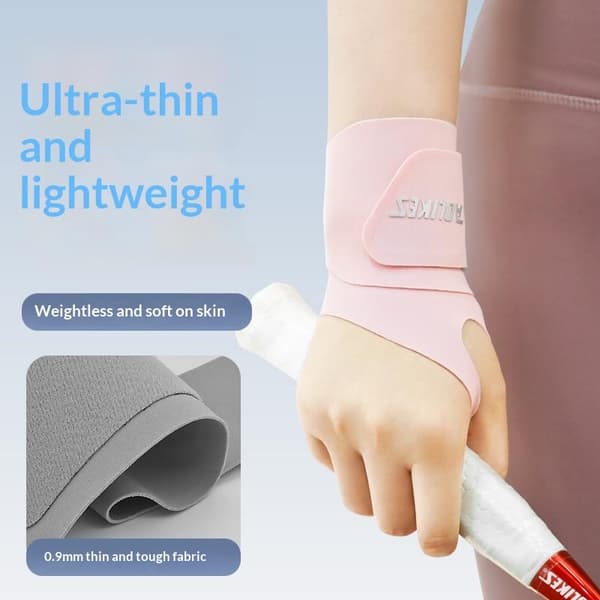 Tynd og blød håndledsstøtte Håndledsbind til mænd og kvinder Justerbar Pink 38cm