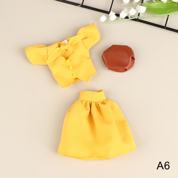 3kpl / set + hame + hattu nukke päivittäiset vaatteet ​nukketarvikkeet A6